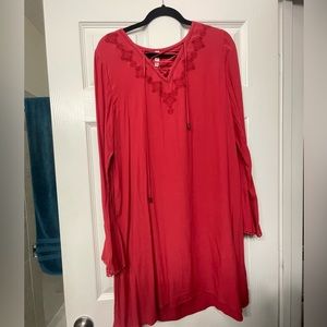 Red embroidery dress